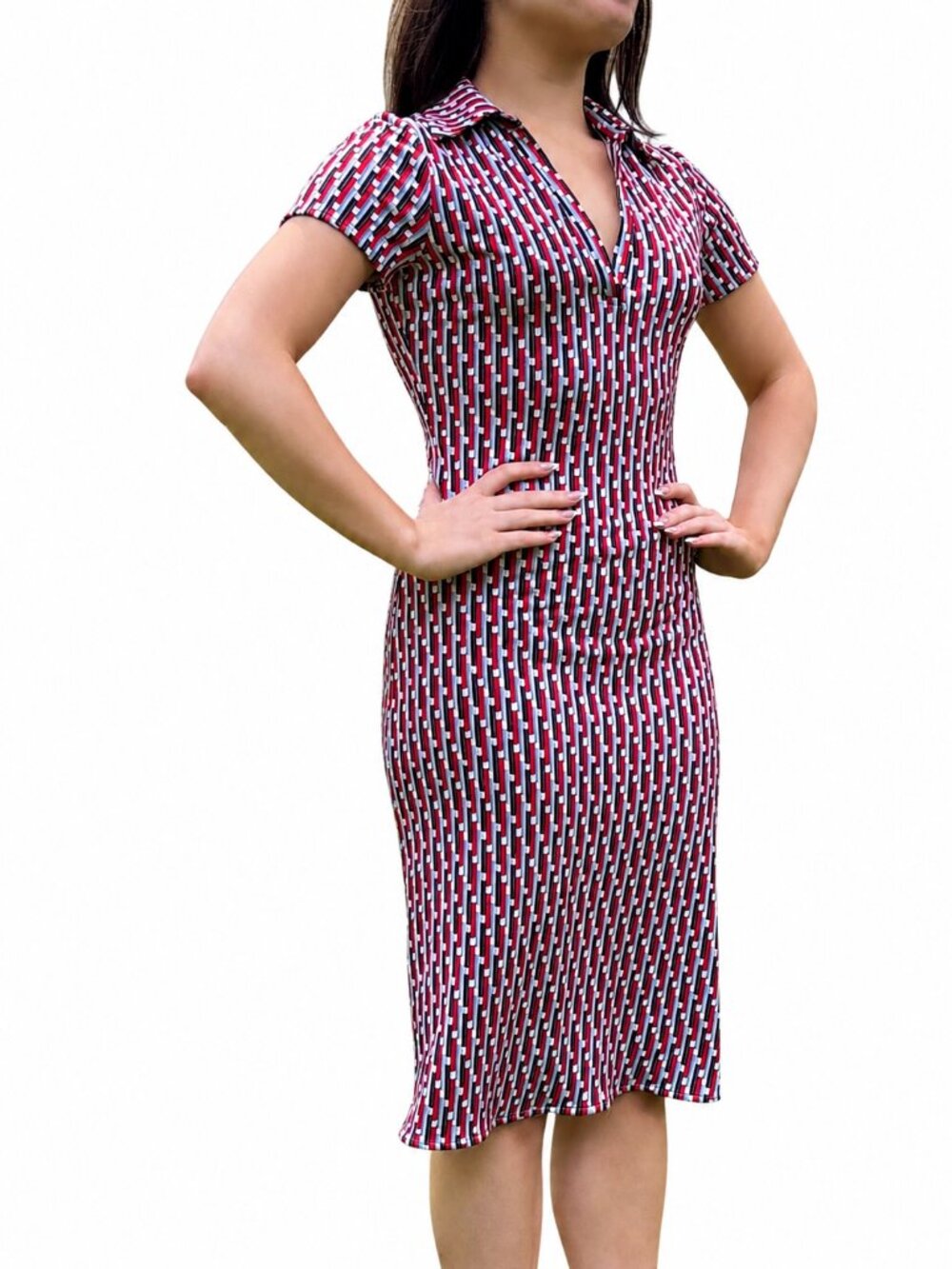 Scoop NYC Original Knit Silk Shirt Dress by DVF (Diane von Furstenberg) Size 4
